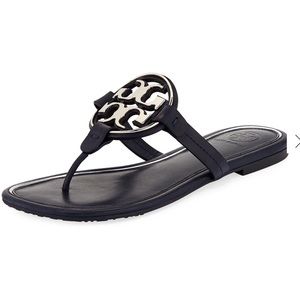 NIB Tory Burch Metal Miller Sandal Navy